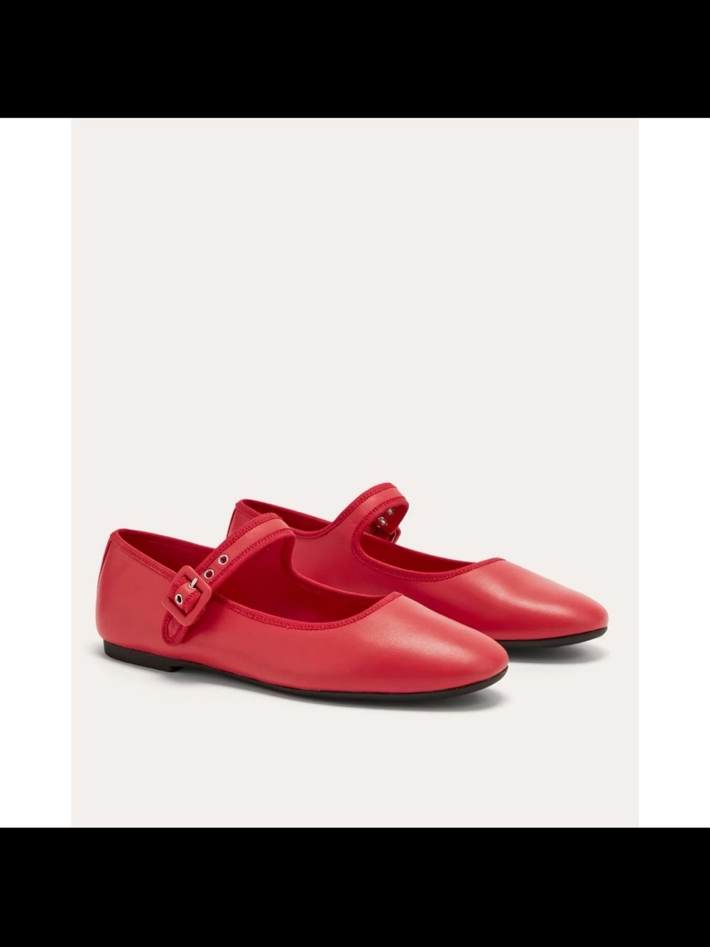 Everlane The Day Buckle Mary Jane Shoes in Classic Red Size 8